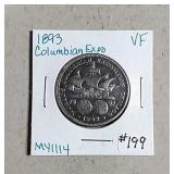 1893  Columbian Expo Half Dollar  VF-details