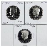 1976-S, 77-S & 78-S  Kennedy Half Dollars   PF-65
