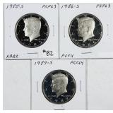 1985-S, 86-S & 89-S  Kennedy Half Dollars  PF-63