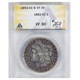 1892-CC  Morgan Dollar   ANACS VF-30  Better date
