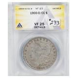 1900-O/CC  Morgan Dollar   ANACS VF-25 details
