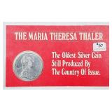 1780 Maria Theresa Thaler Silver Restrike