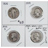 4  90% silver quarters