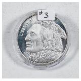 MM mint 1 troy ounce .999 silver Indian Cheif rd