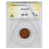 1914-D  Lincoln Cent   ANACS VG-10  Key date