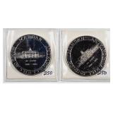 2 North Dakota Souvenir Dollars Old Capital/Mandan