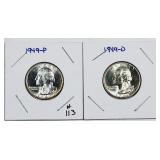 1949 & 1949-D  Washington Quarters  Unc