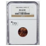 1960  Small date  Lincoln Cent   NGC MS-66 RD