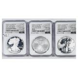 2006  $1 Silver Eagle  3-coin set   NGC