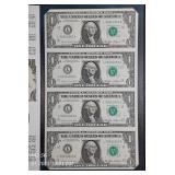 2  Uncut sheets of 4  1985  $1 FRN