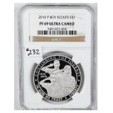 2010-O Boy Scouts Comm Silver Dollar  NGC PF-69 UC