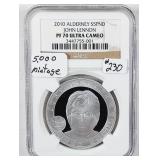 2010 Alderney 5 Pounds  John Lennon  NGC PF-70 UC