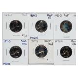 1968-S to 1973-S  Washington Quarters  Proof