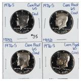 4  1976-S  Kennedy Half Dollars  Gem PF-65 Clad