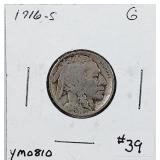 1916-S  Buffalo Nickel   G