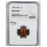 1909-VDB  Lincoln Cent   NGC MS-64 Red