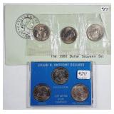 1979 & 1980 P-D-S  Susan B. Anthony Dollar sets