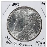1887  Morgan Dollar   AU  Die clashes