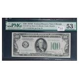 1934-D  $100 FRN  Chicago  Mule   PMG AU 53 EPQ