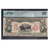 1901  $10 Legal Tender   'Bison'   PMG VF-20
