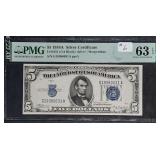 1934-A  $5 Silver Certificate   PMG Ch Unc 63 EPQ