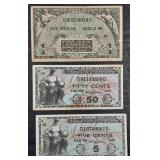 Series 481  $1 , 5 & 50 Cents  MPC's