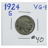 1924-S  Buffalo Nickel   VG-8