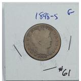 1898-S  Barber Quarter   G