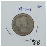 1912-S  Barber Quarter   G