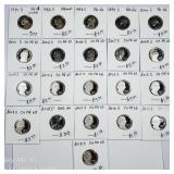 Group of  21  Jefferson Nickels  Proof