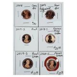 6  Lincoln Cents  Gem BU & Proof