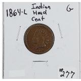 1864-L  Indian Head Cent   F