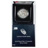 2018  WWI  Centennial Comm. Silver Dollar  Unc