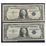 2  1957-B  $1 Silver Certificates   G - VG