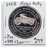 1998  Sturgis Motorcycle Rally  .999 silver .7 oz