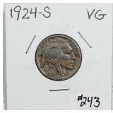 1924-S  Buffalo Nickel   VG
