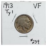 1913 Type I  Buffalo Nickel   VF