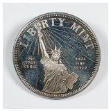 Liberty Mint  One troy ounce .999 silver round