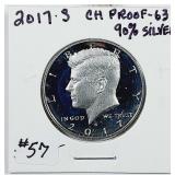 2017-S  Kennedy Half Dollar  90% silver  Proof