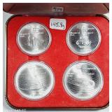 1976 4 Montral Olympics 4-coin set  4.32 oz silver