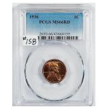 1936  Lincoln Cent   PCGS MS-66 RD