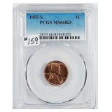 1955-S  Lincoln Cent   PCGS MS-66 RD