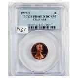1999-S  Lincoln Cent   PCGS PR-64 RD DCAM Close AM