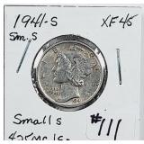 1941-S  Mercury Dime   XF-45  Small s