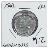1942  Mercury Dime   AU