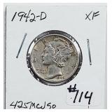 1942-D  Mercury Dime   XF
