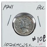 1941  Mercury Dime   AU