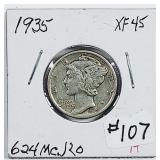 1935  Mercury Dime   XF-45