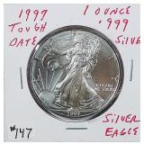 1997  $1 Silver Eagle   Spots