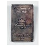 1973 One World One Wish  1 troy ounce .999 silver